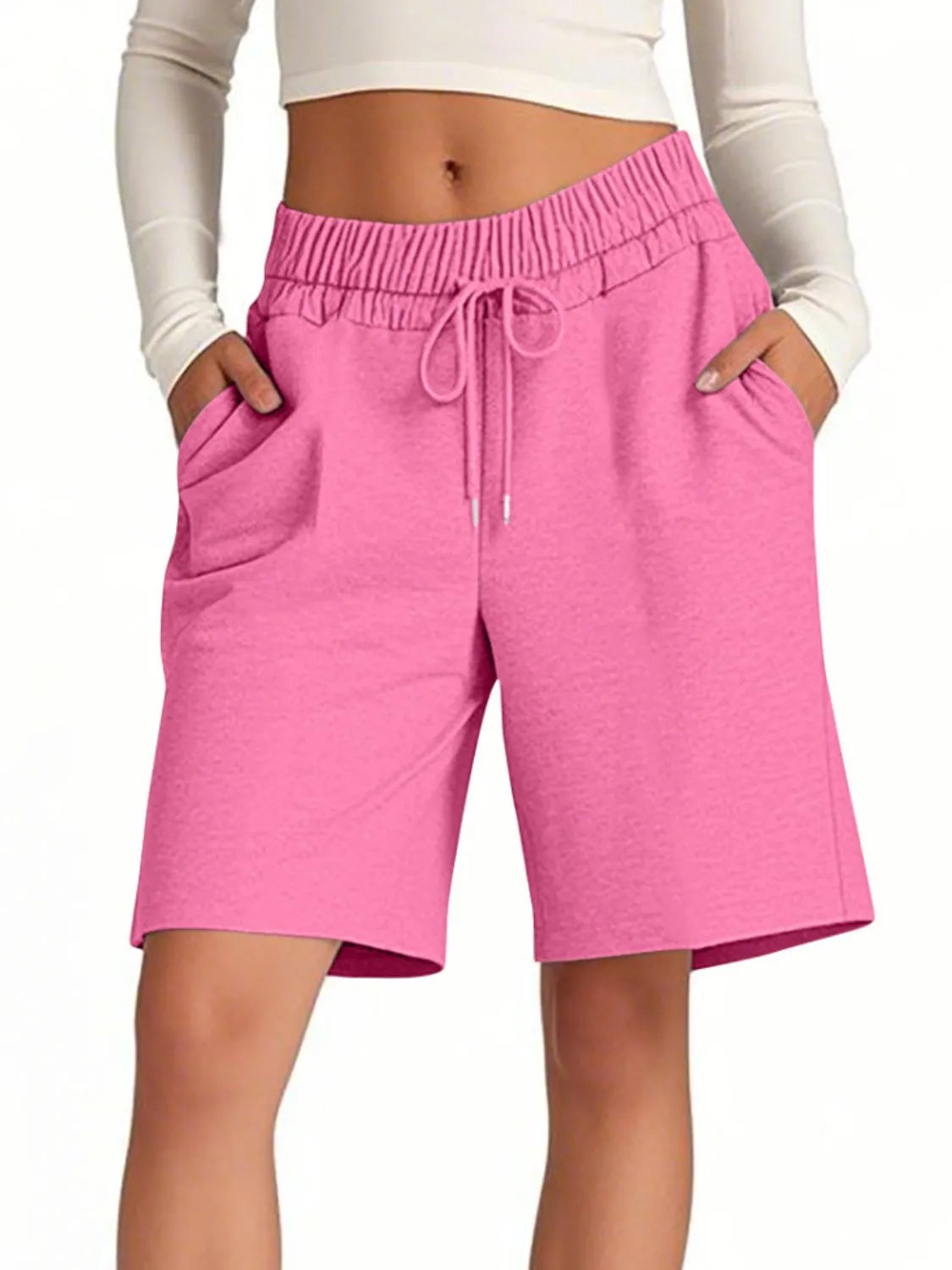 Southern Shores Women's Solid Color Pocketed Shorts with Spandex