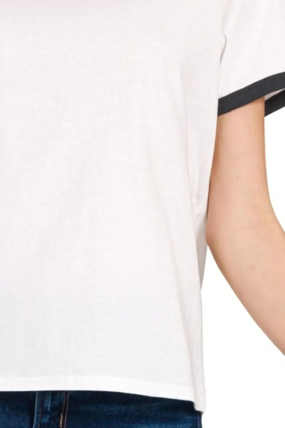 Cotton Blend Short Sleeve Contrast Binding Tee - Southern Shores Clothing