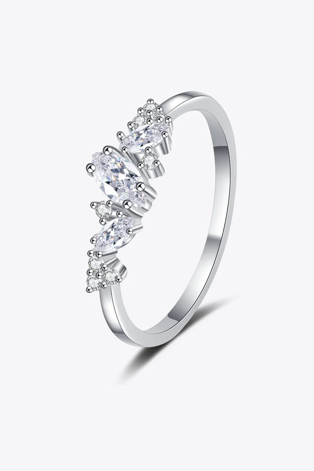 Moissanite Rhodium-Plated Sterling Silver Ring - Southern Shores Clothing