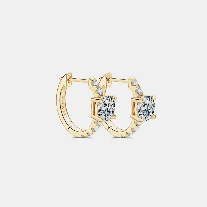 2.36 Carat Moissanite Sterling Silver Hoop Earrings - Southern Shores Clothing