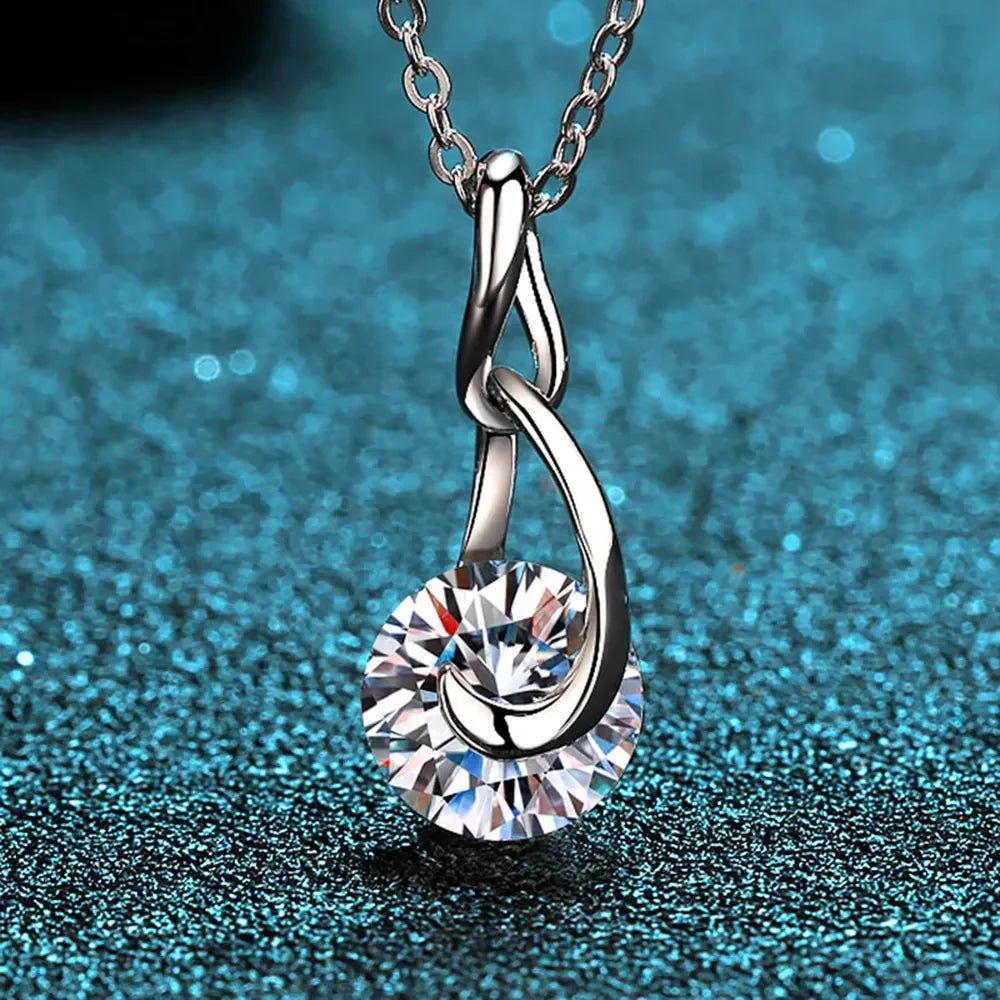 2 Carat Moissanite Sterling Silver Necklace - Southern Shores Clothing