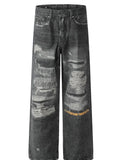 Casual Distressed Washed Wide Leg Denim Jeans - Southern Shores Clothing