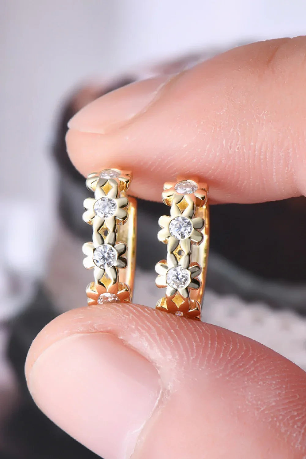 Moissanite Sterling Silver Huggie Earrings - Southern Shores Clothing