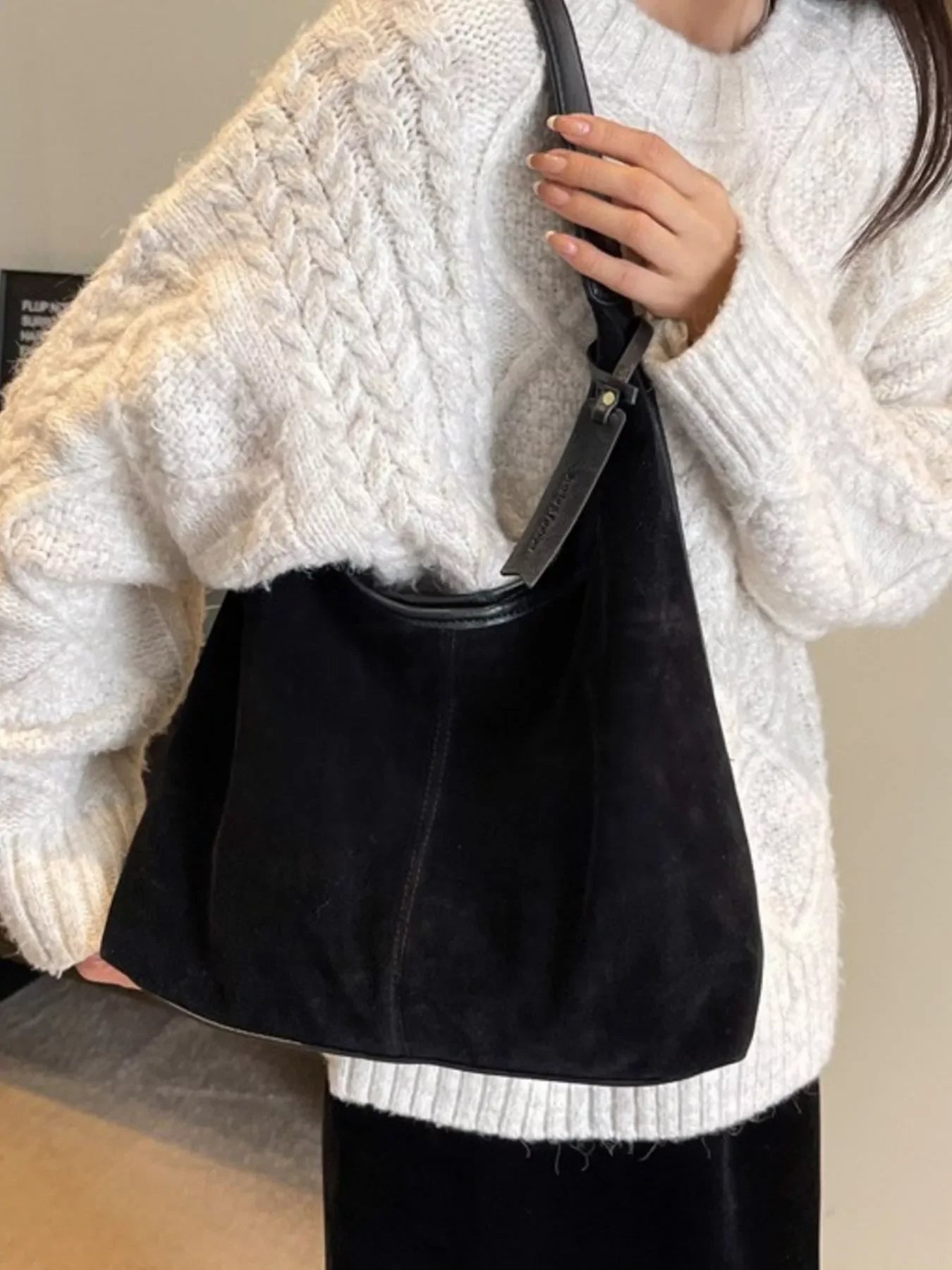 Vintage Suede Shoulder Bag Classic Style - Southern Shores Clothing