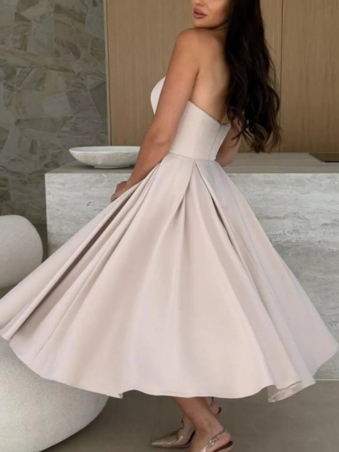 Tube Midi Dress With Clean Silhouette For Coastal Style - Southern Shores Clothing