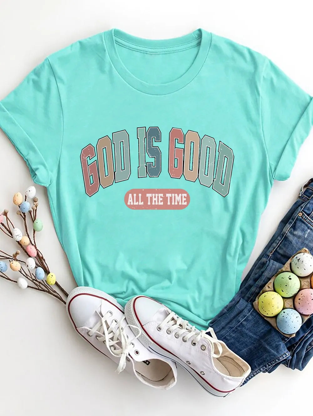 Women's GOD IS GOOD ALL THE TIME Round Neck T-Shirt