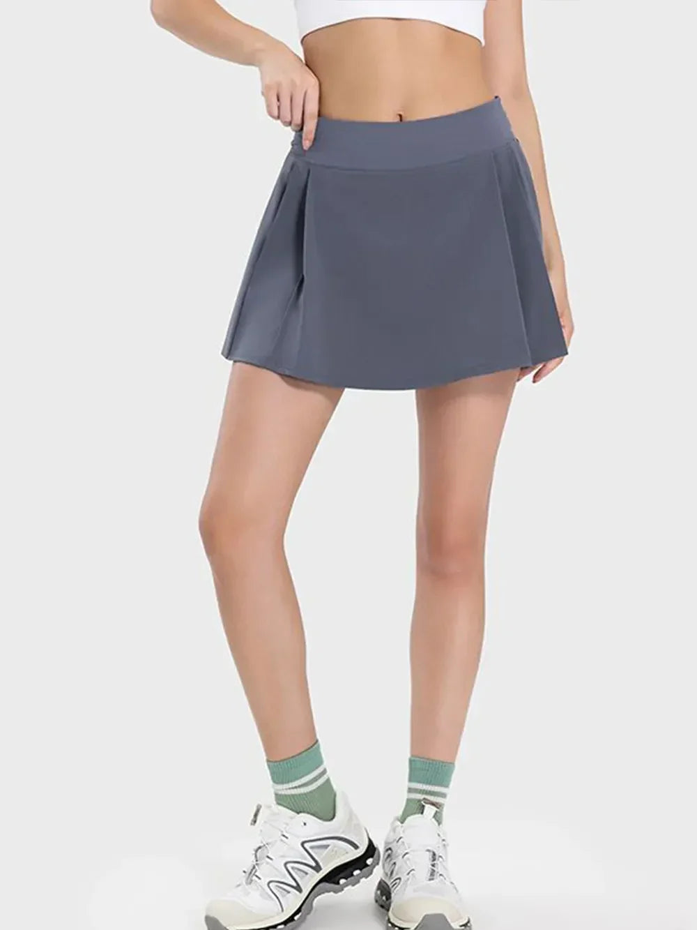 Pleated Detail Mid-Rise Active Skirt With Stretch - Southern Shores Clothing