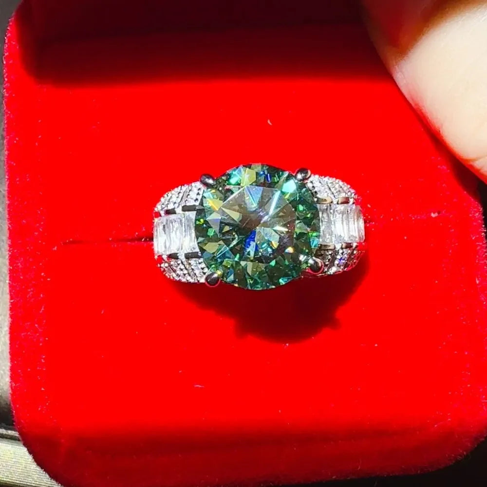 5 Carat Moissanite Sterling Silver Ring Coastal Sparkle - Southern Shores Clothing