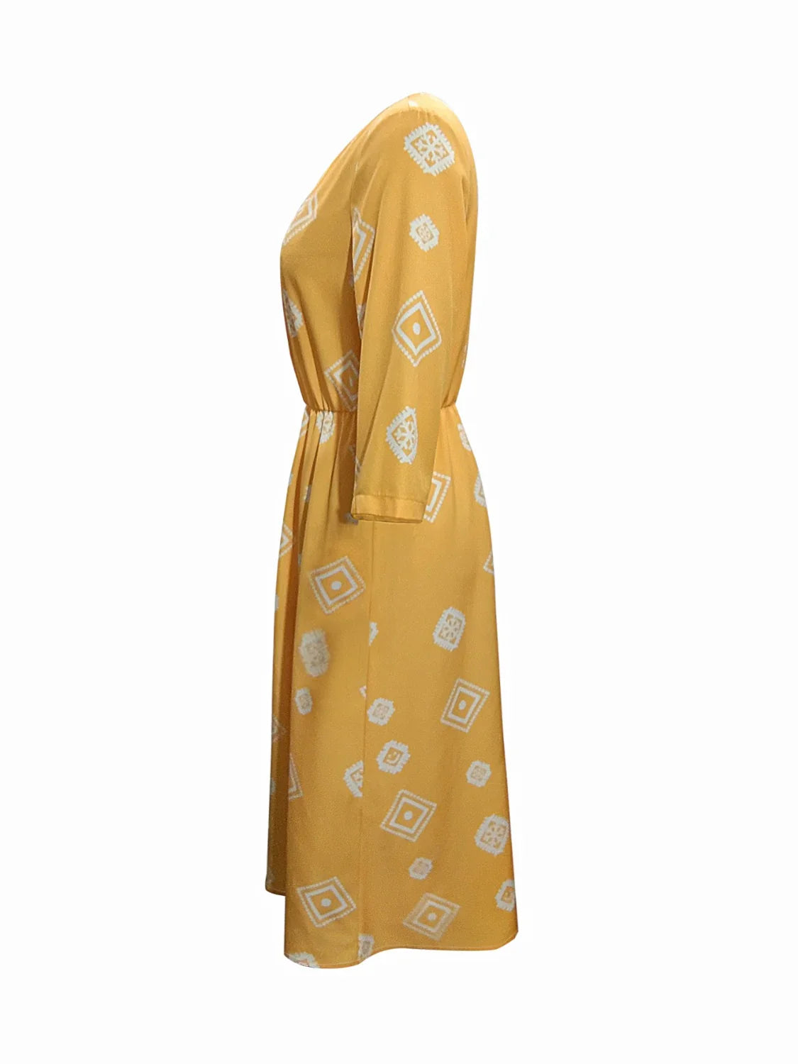 Geometric Notched Neck Dress - Southern Shores Clothing