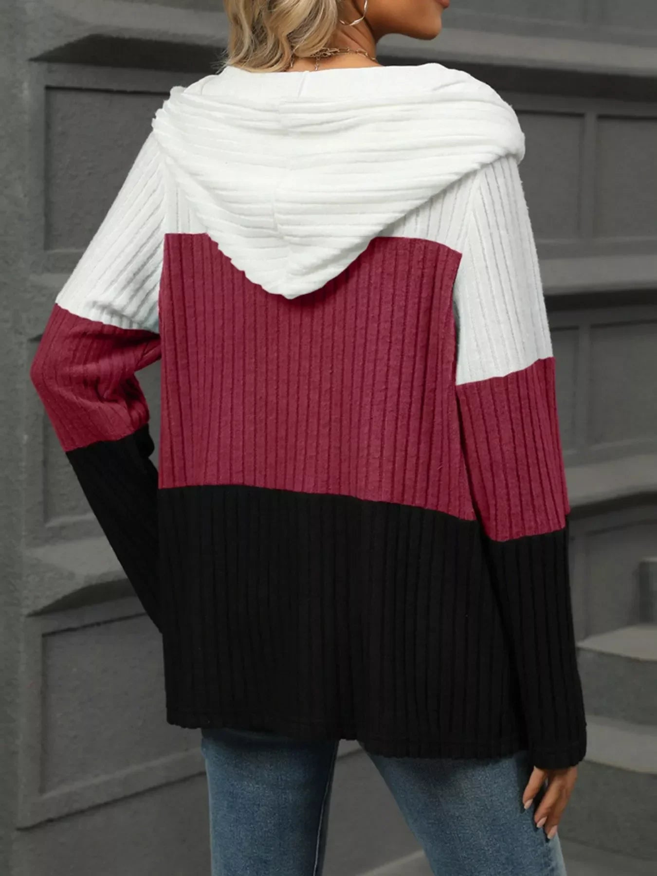 Color Block Half Zip Hooded Top - Southern Shores Clothing