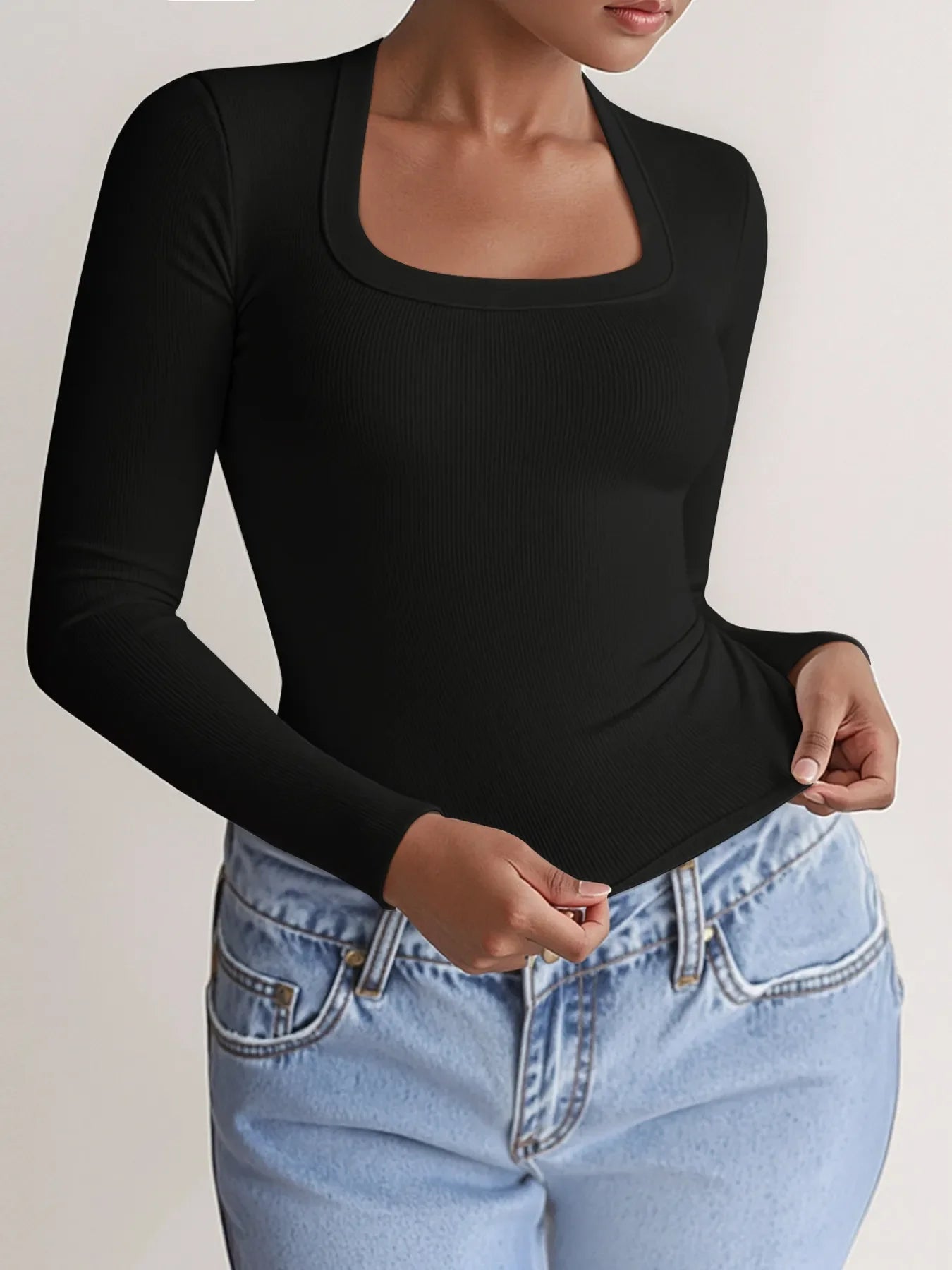Square Neck Long Sleeve T-Shirt - Southern Shores Clothing