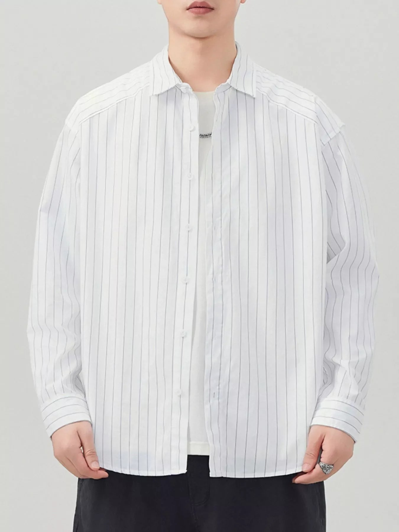 Striped Long Sleeve Button Up Shirt Plus Size - Southern Shores Clothing
