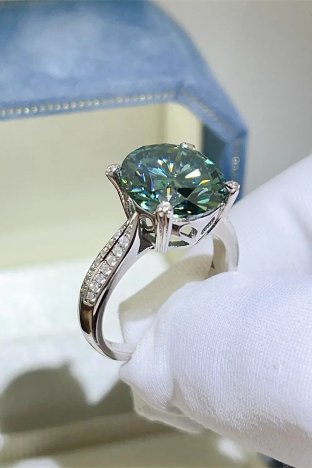 5 Carat Moissanite Platinum-Plated Silver Ring - Southern Shores Clothing