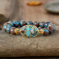 Natural Stone Beaded Bracelet With Coastal Design - Southern Shores Clothing
