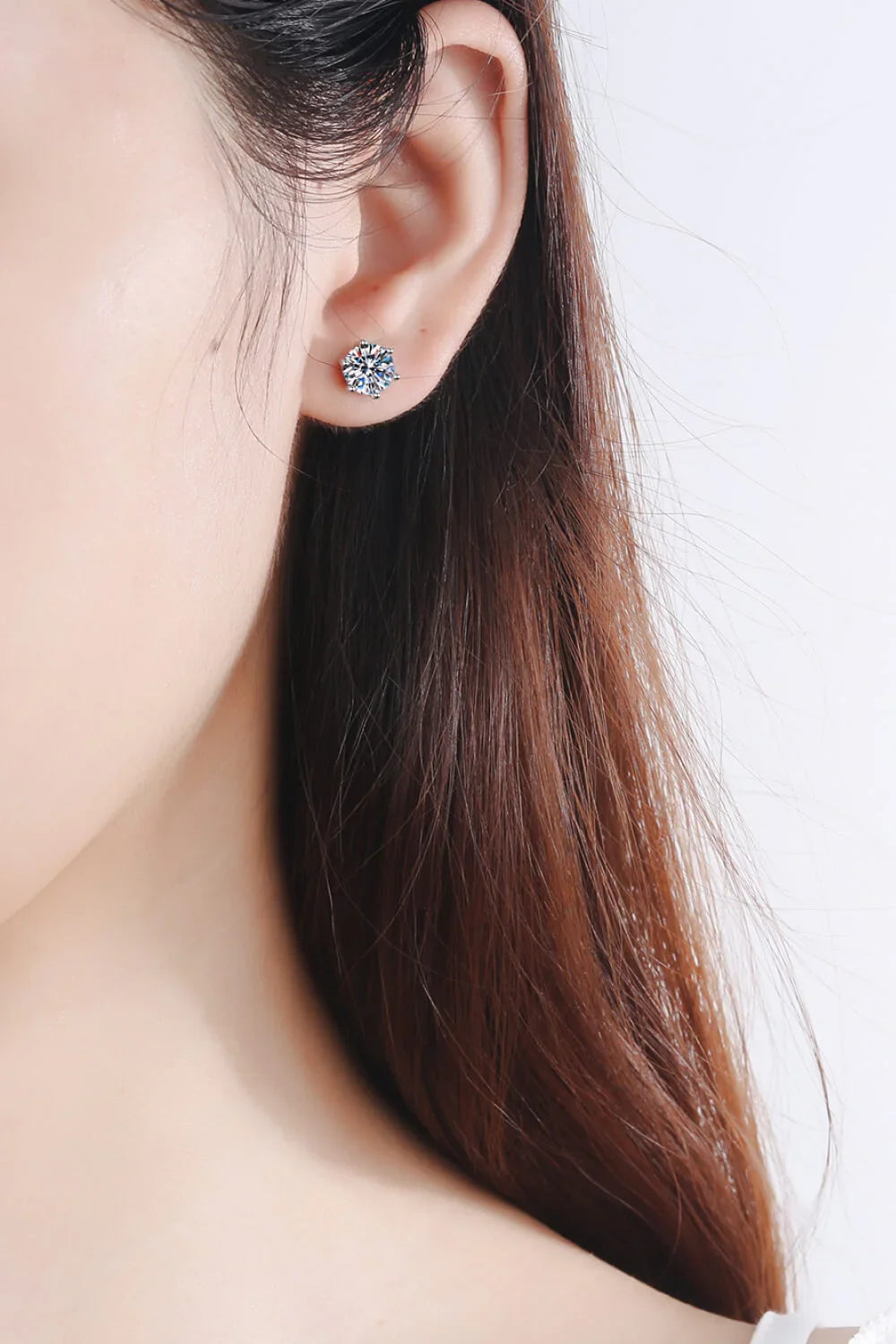 Moissanite Stud Earrings In Sterling Silver - Southern Shores Clothing