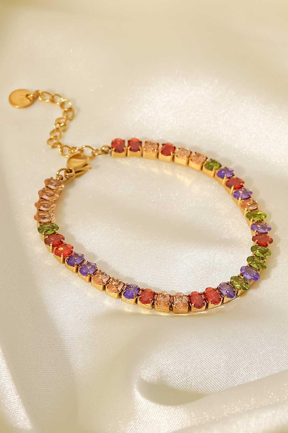18K Gold Plated Zircon Bracelet Stainless Steel Core - Southern Shores Clothing