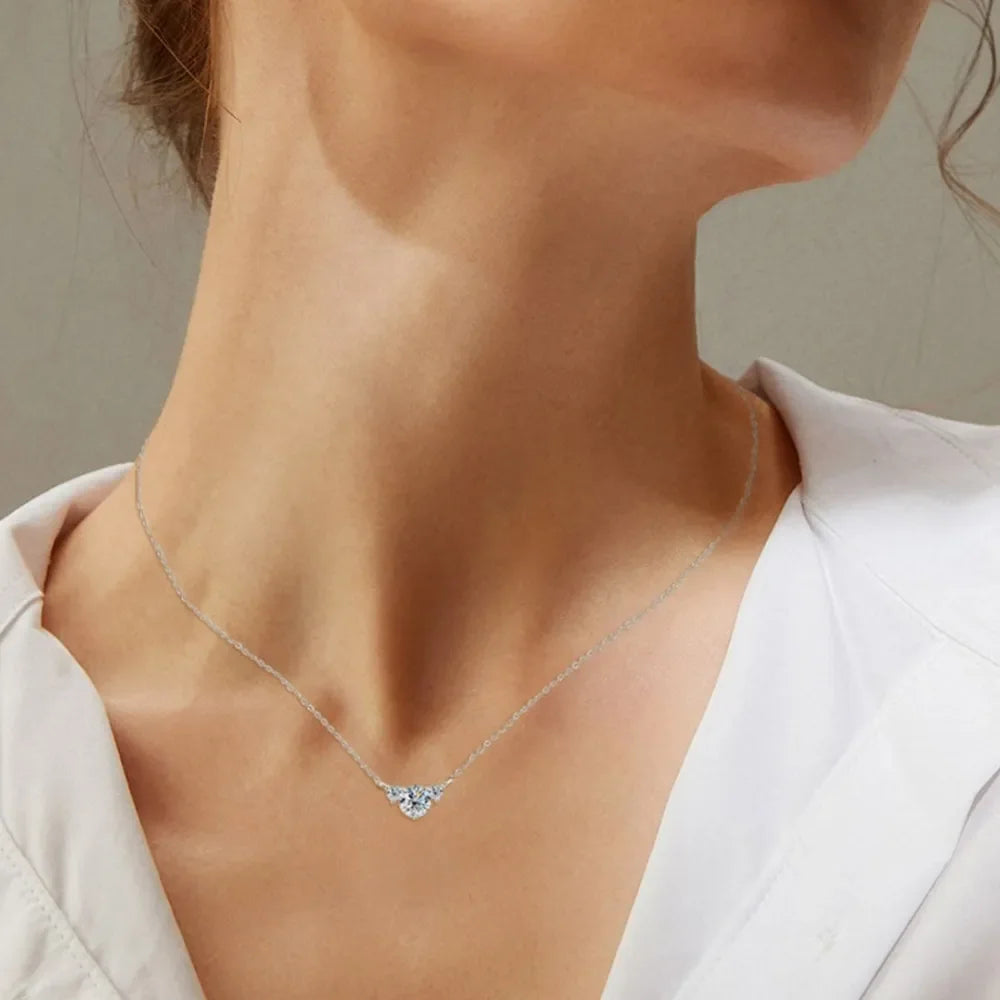 1.2 Carat Moissanite Sterling Silver Necklace D Color VVS1 - Southern Shores Clothing