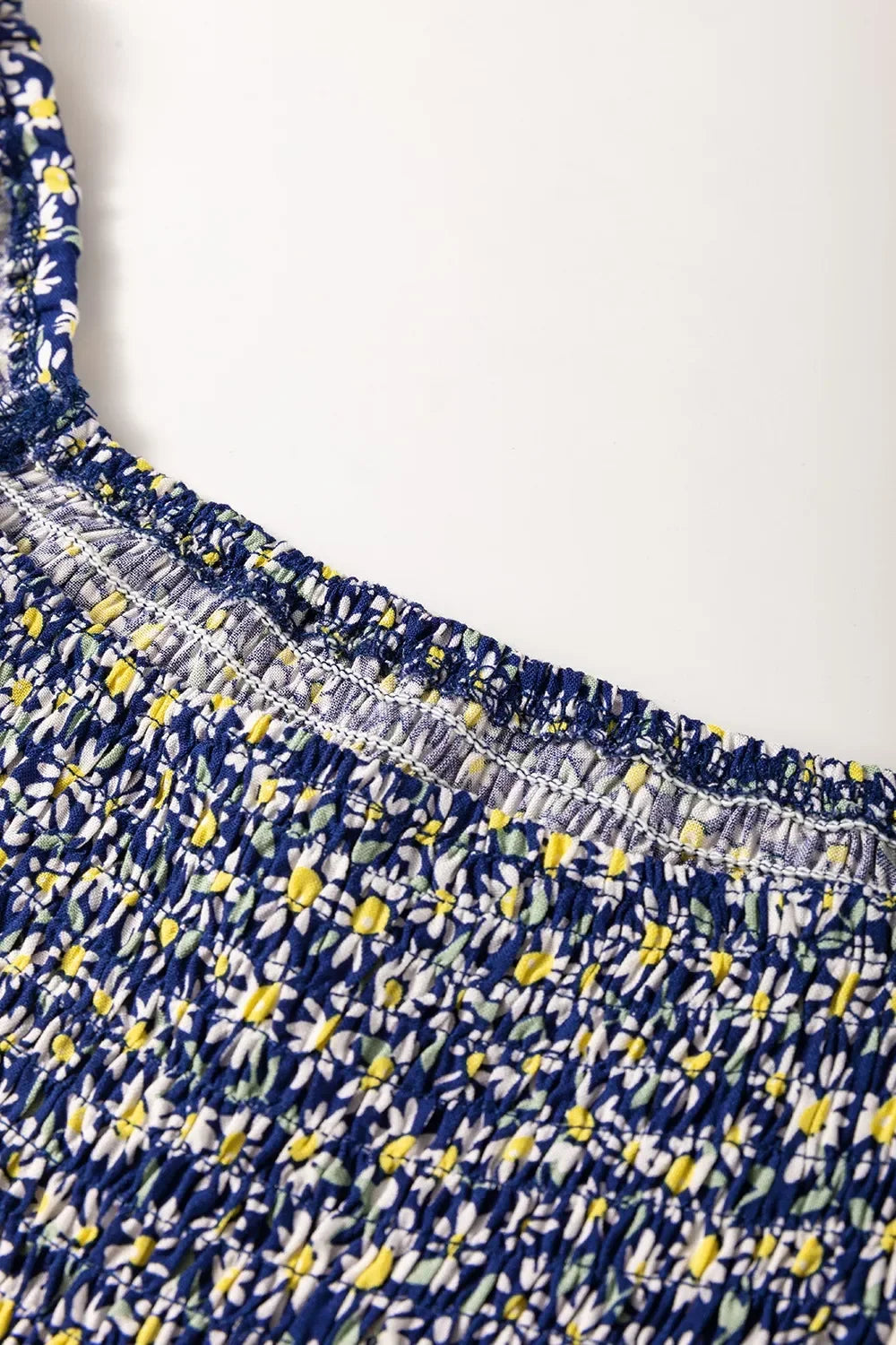 Floral Smocked Square Neck Blouse In Soft Viscose - Southern Shores Clothing