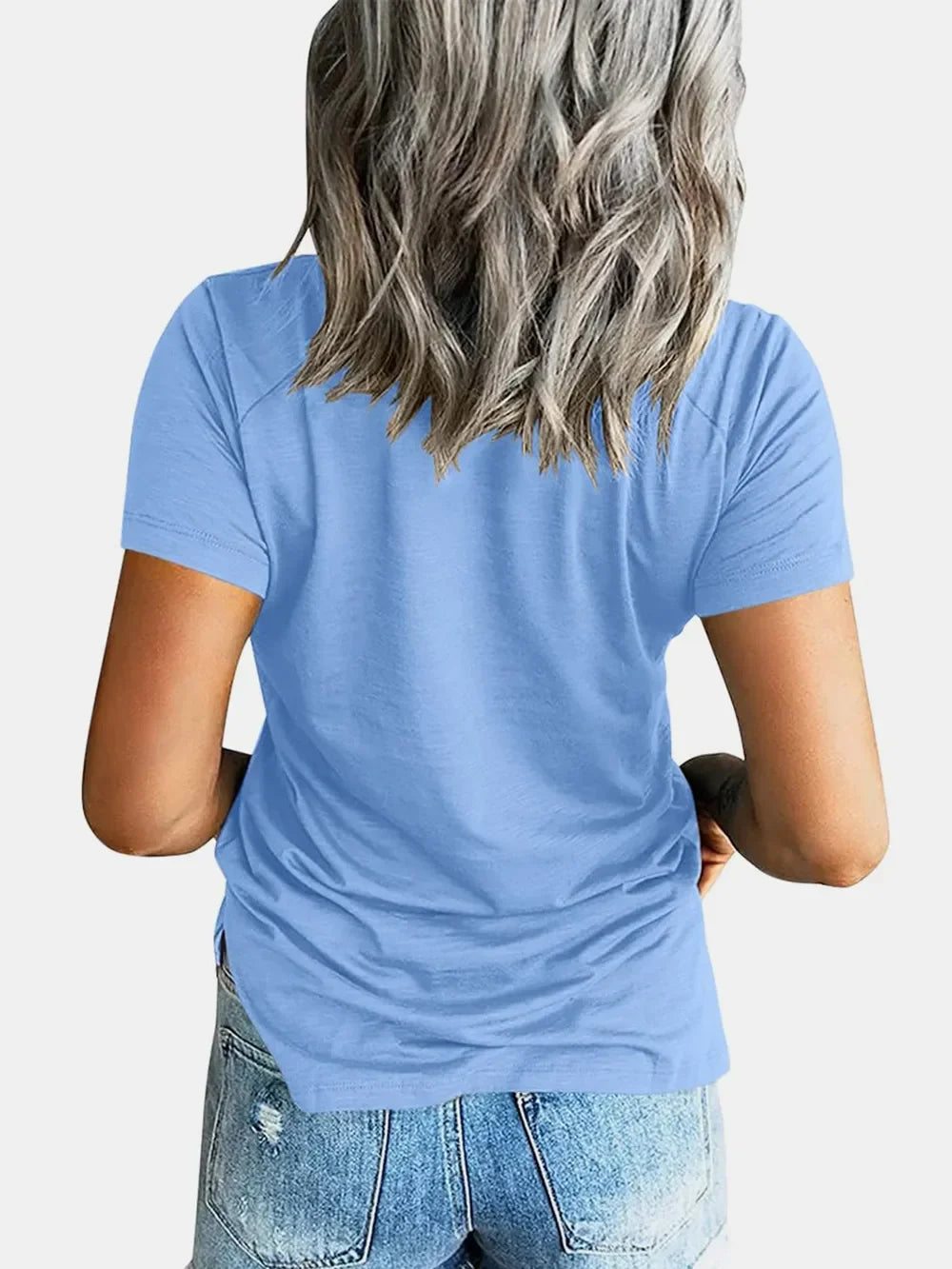Pocketed V-Neck Short Sleeve T-Shirt - Southern Shores Clothing