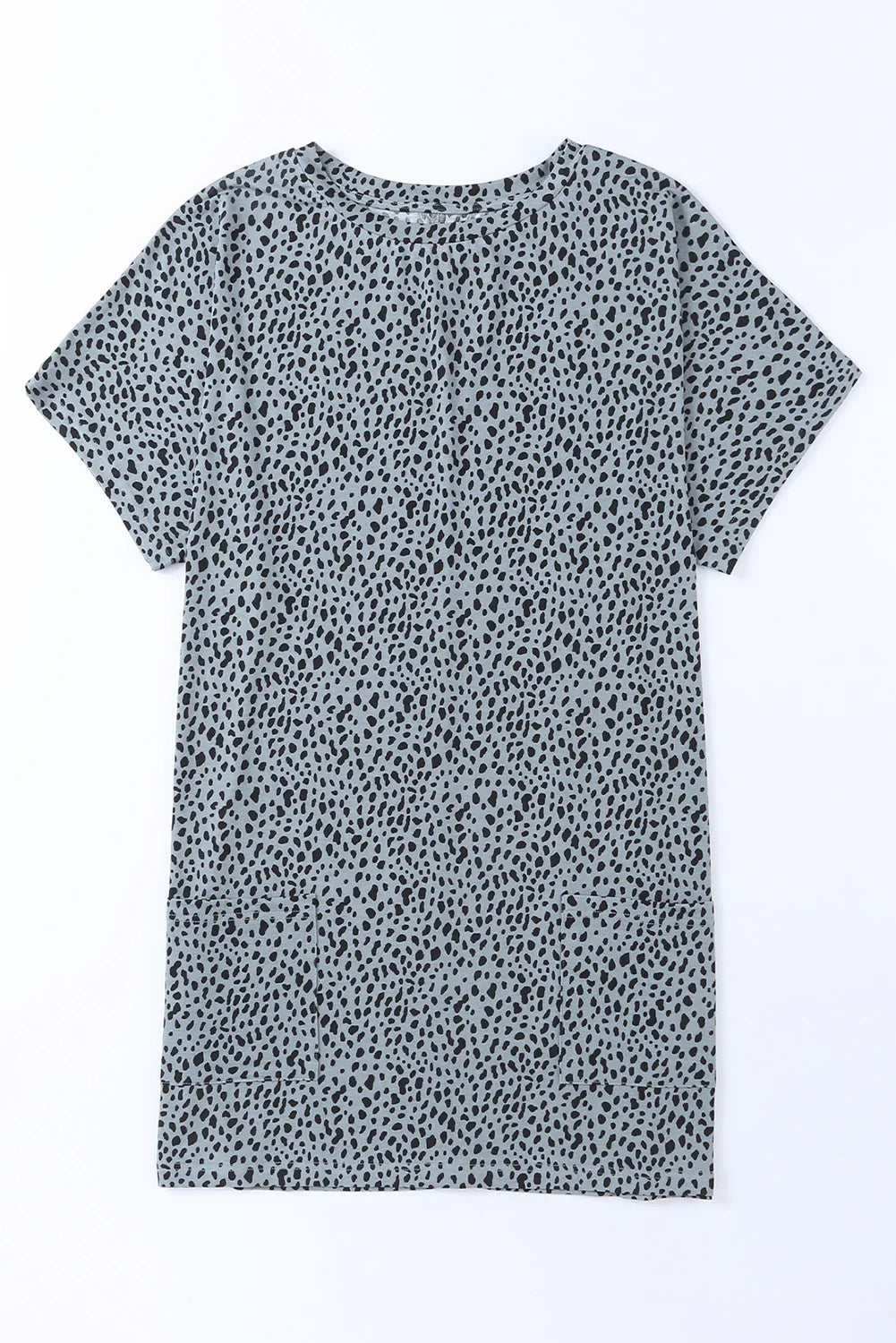 Animal Print Round Neck Tunic Tee With Pockets Stretchy - Southern Shores Clothing