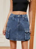 Timeless High Waist Denim Skirt Classic Cut - Southern Shores Clothing