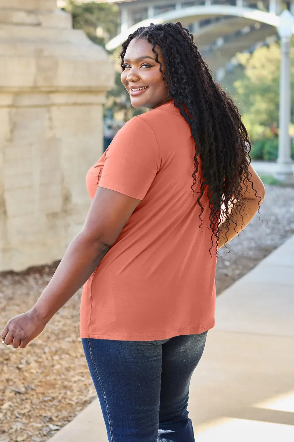 Basic Bae Bamboo Full Size V-Neck Short Sleeve T-Shirt - Southern Shores Clothing