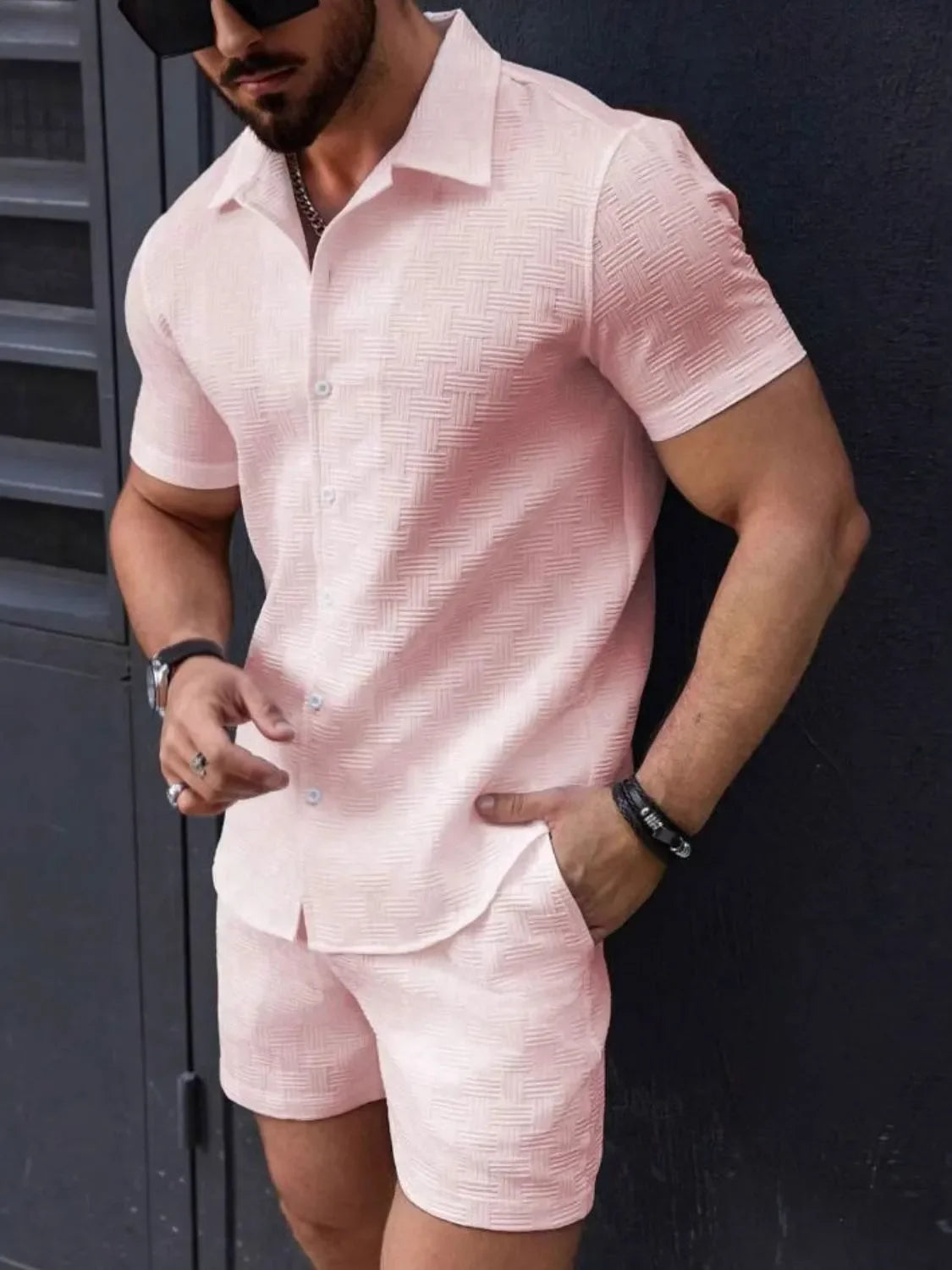 Men's Button Up Short Sleeve Shirt and Shorts Set - Southern Shores Clothing