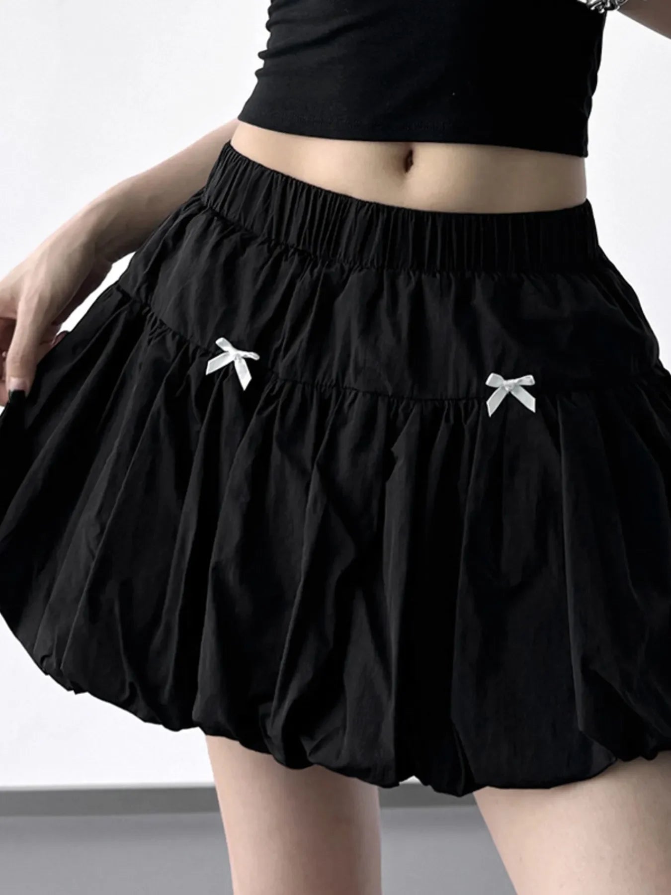 Bubble Hem Elastic Waist Mini Skirt Lightweight - Southern Shores Clothing