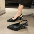 Comfortable Point Toe Kitten Heel Slingback Pumps