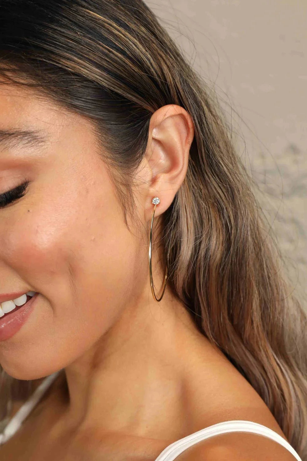 Sterling Silver Moissanite Hoop Earrings Elegant