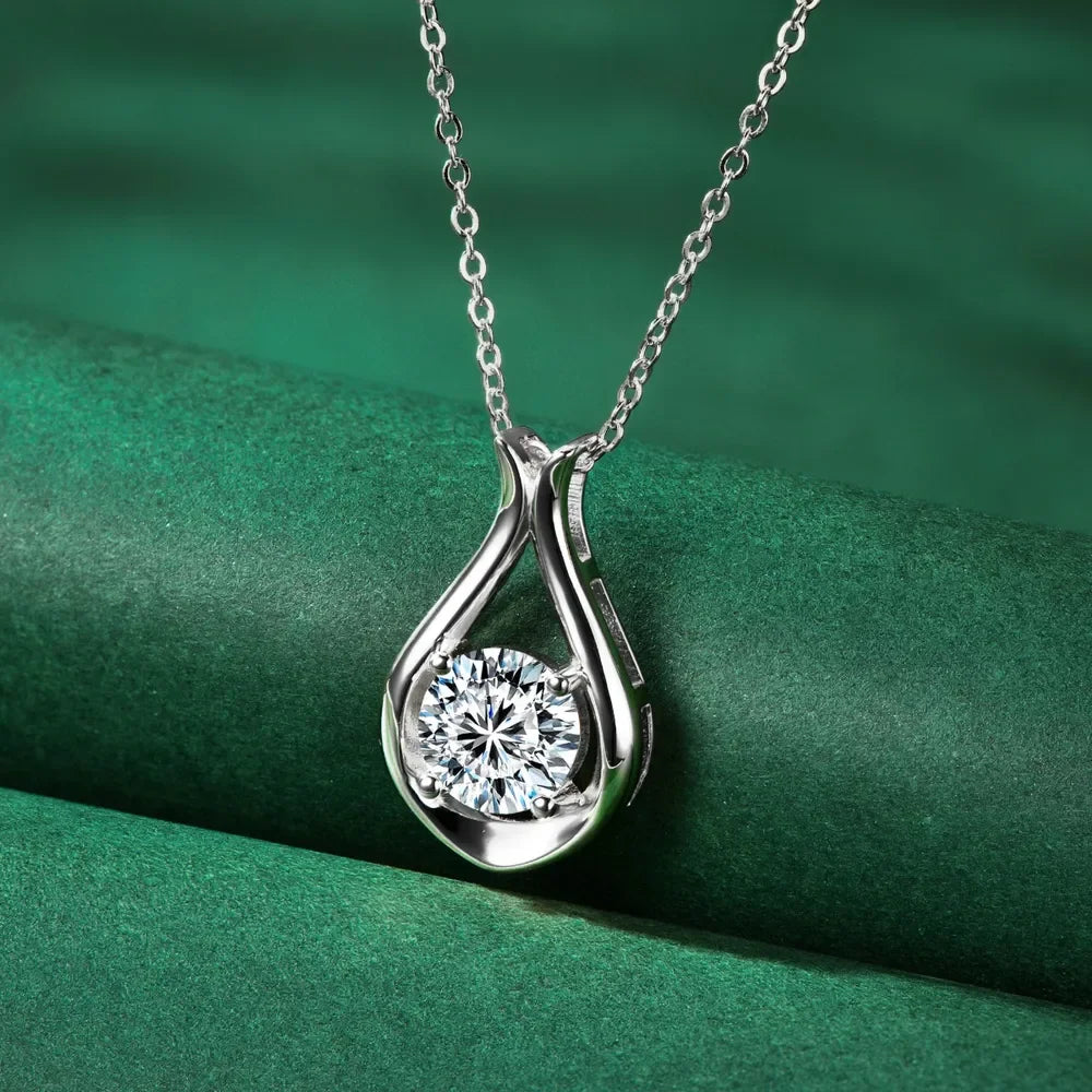 2 Carat Moissanite Gold Plated Sterling Silver Necklace - Southern Shores Clothing