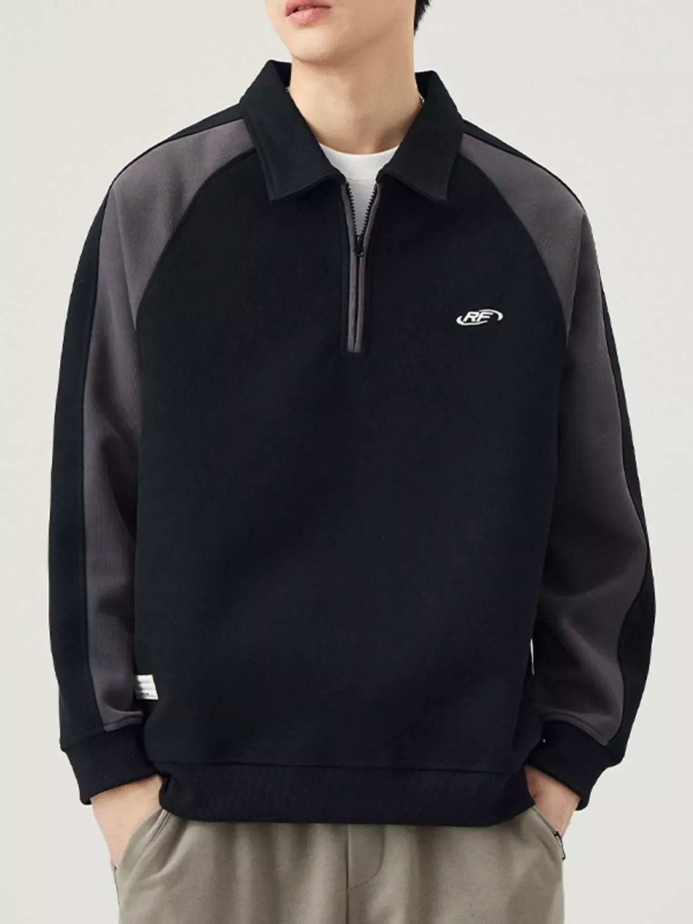 Plus Size Two-Tone Raglan Quarter Zip Sweatshirt - Southern Shores Clothing