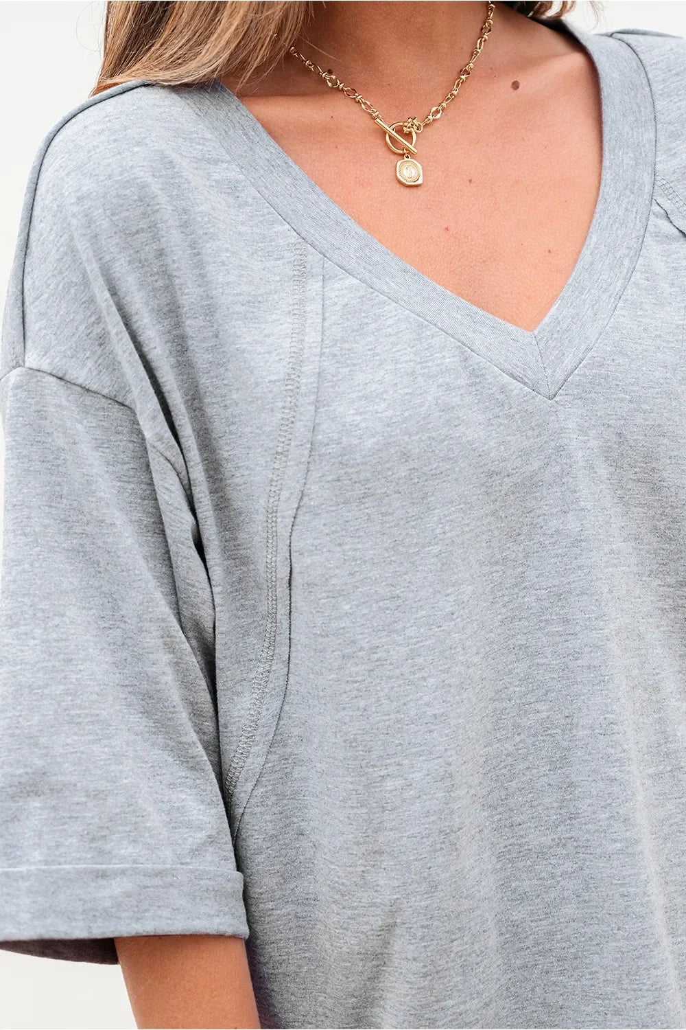 Oversized Raglan V-Neck T-Shirt Half Sleeve - Southern Shores Clothing