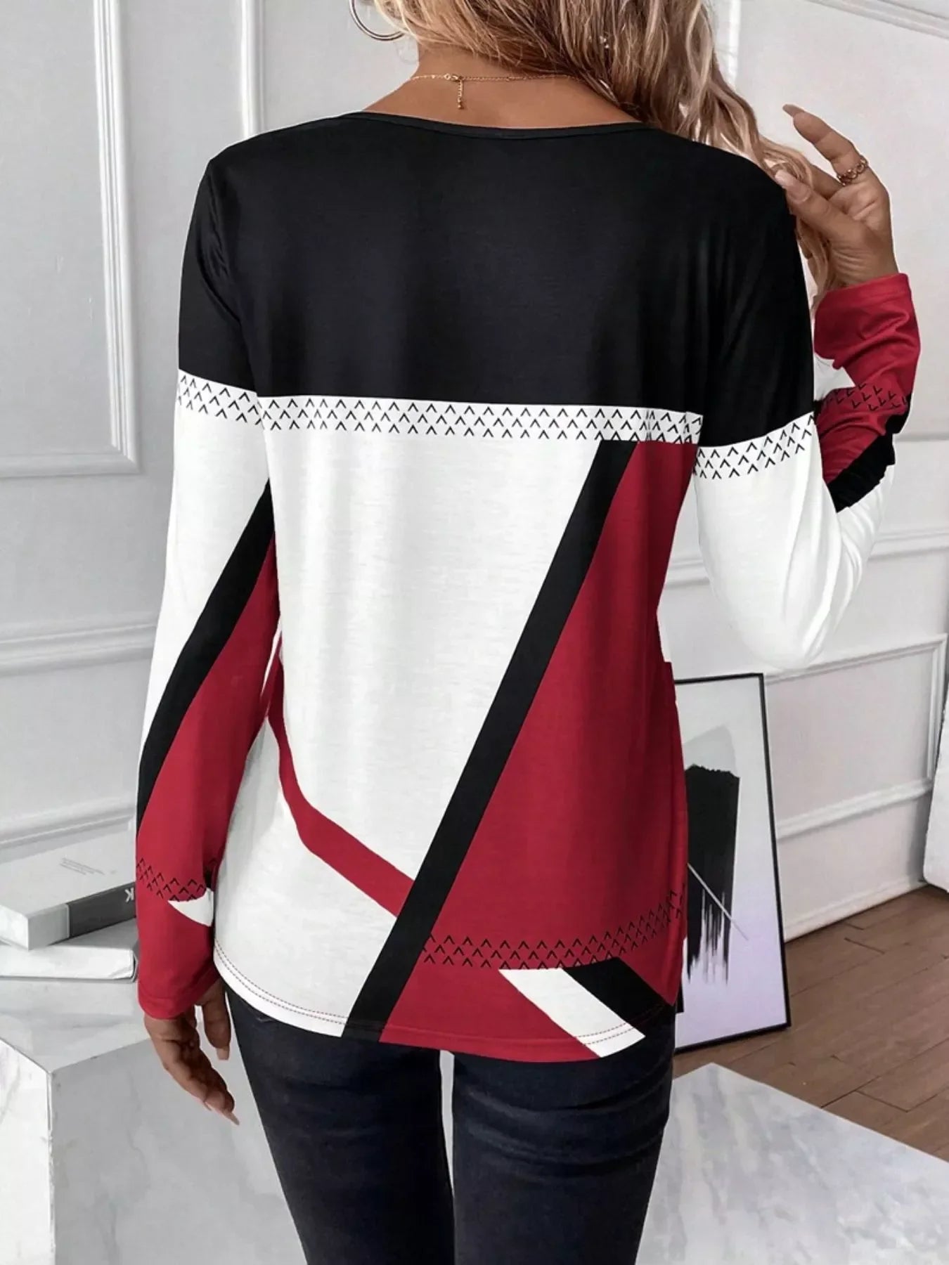 Color Block Long Sleeve T-Shirt - Southern Shores Clothing
