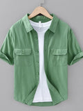 Cotton Plus Size Button Up Shirt With Pocket - Southern Shores Clothing