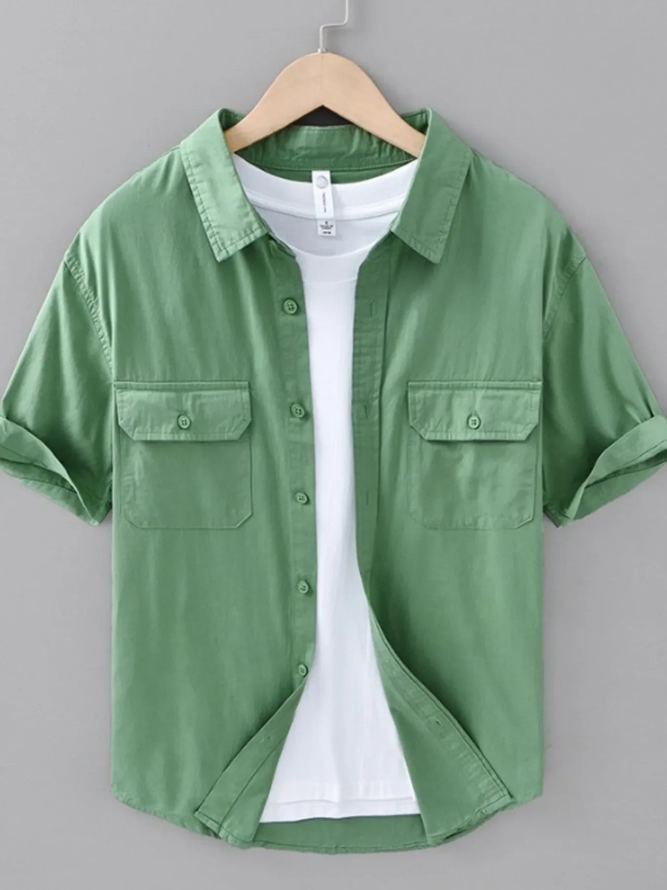 Cotton Plus Size Button Up Shirt With Pocket - Southern Shores Clothing