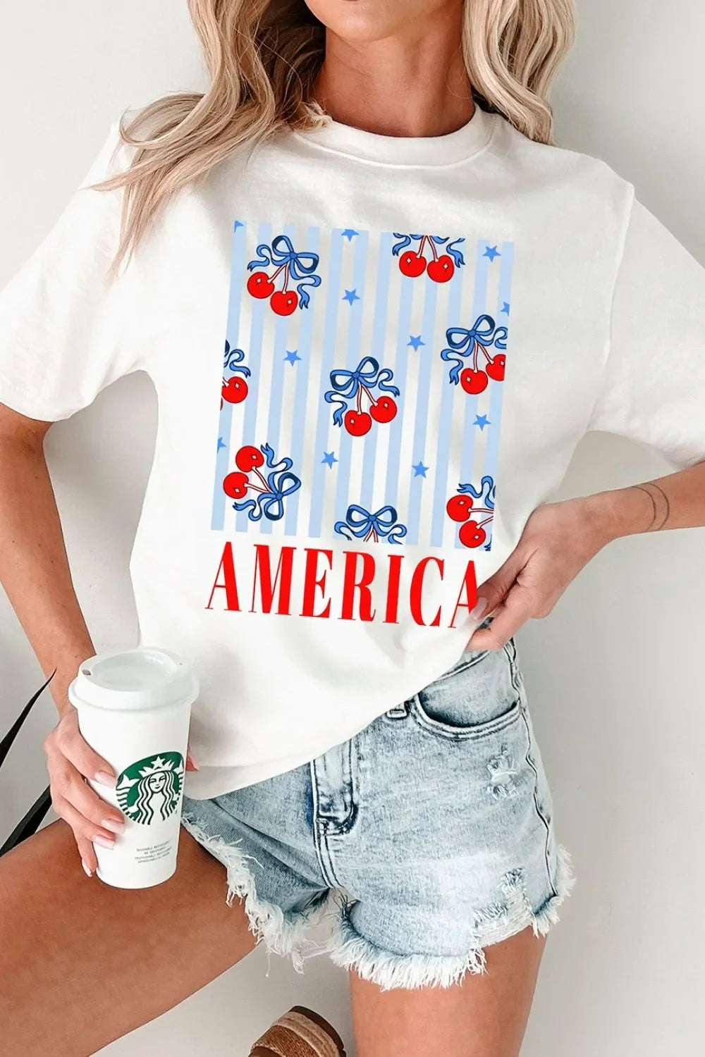 Patriotic America Graphic Crewneck T Shirt - Southern Shores Clothing
