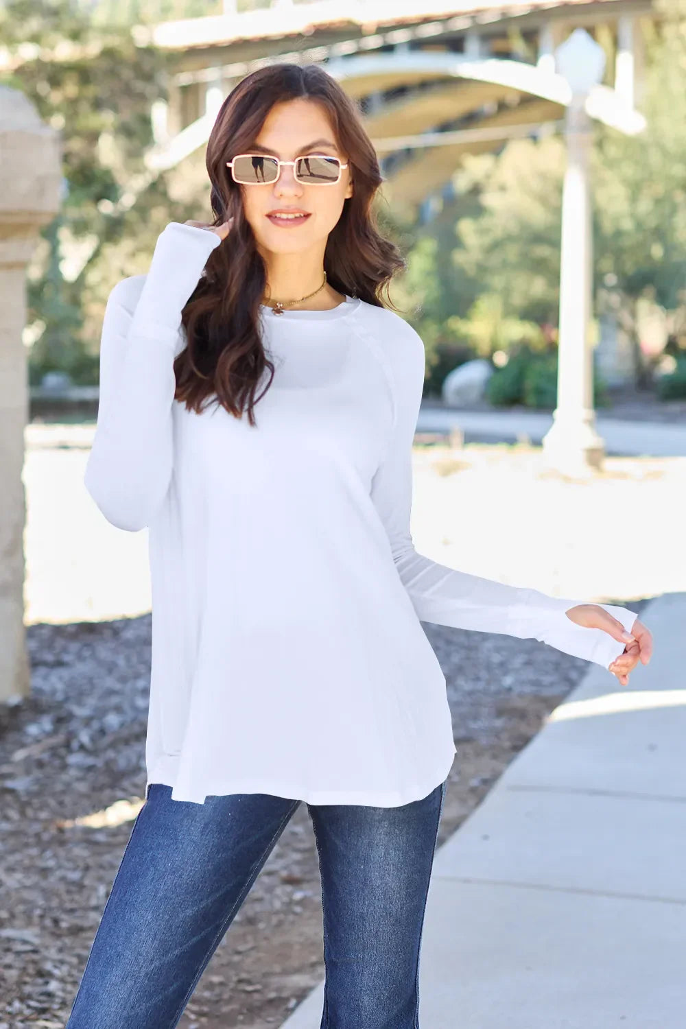 Classic Round Neck Long Sleeve T Shirt Basic - Southern Shores Clothing