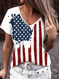 American Flag V-Neck Short Sleeve T-Shirt - Southern Shores Clothing