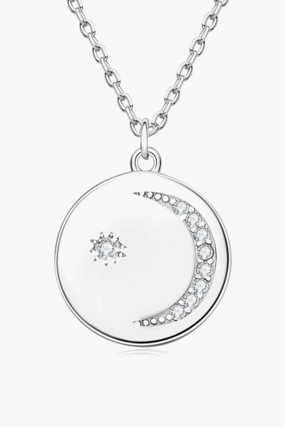 Moissanite Round Sterling Silver Necklace All Day Comfort - Southern Shores Clothing