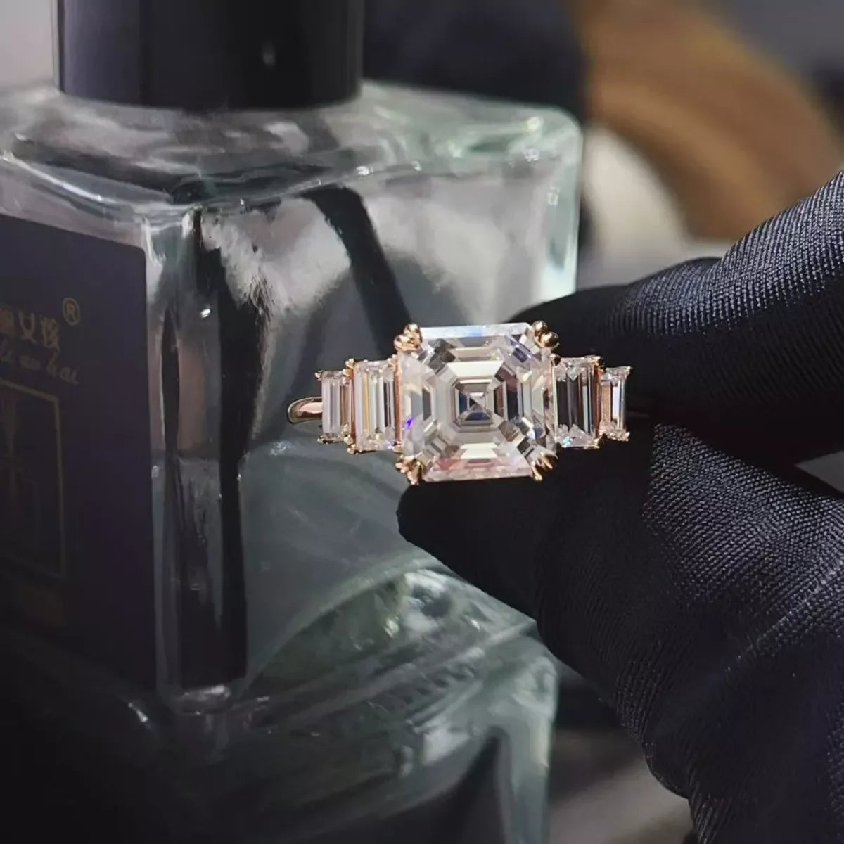 3 Carat Moissanite 925 Silver Ring Rose Gold Plating - Southern Shores Clothing