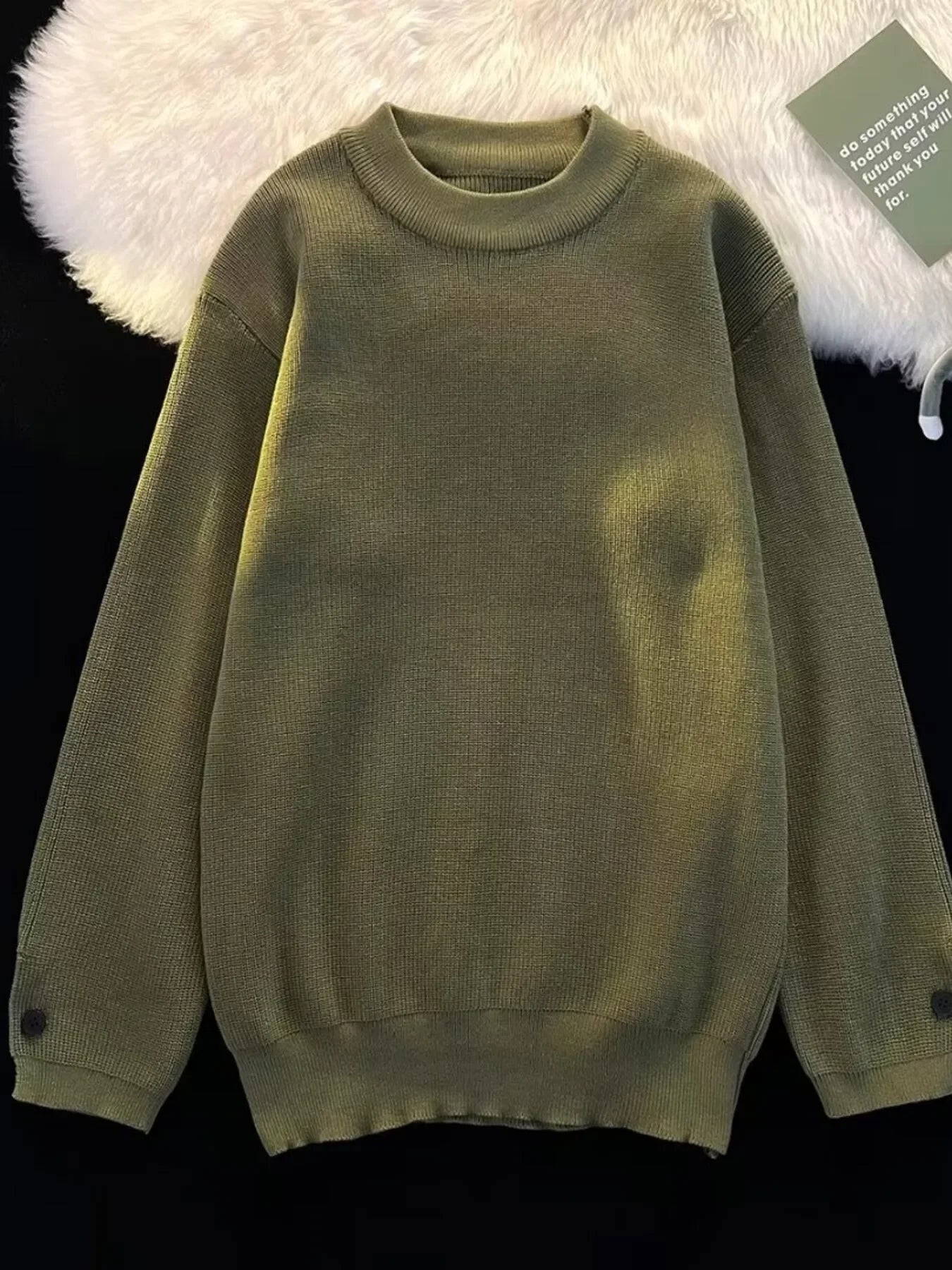 Plus Size Round Neck Long Sleeve Polyester Blend Sweater - Southern Shores Clothing