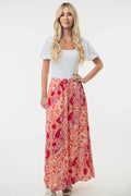 High Waisted Floral Woven Skirt Rayon Lightweight - Southern Shores Clothing