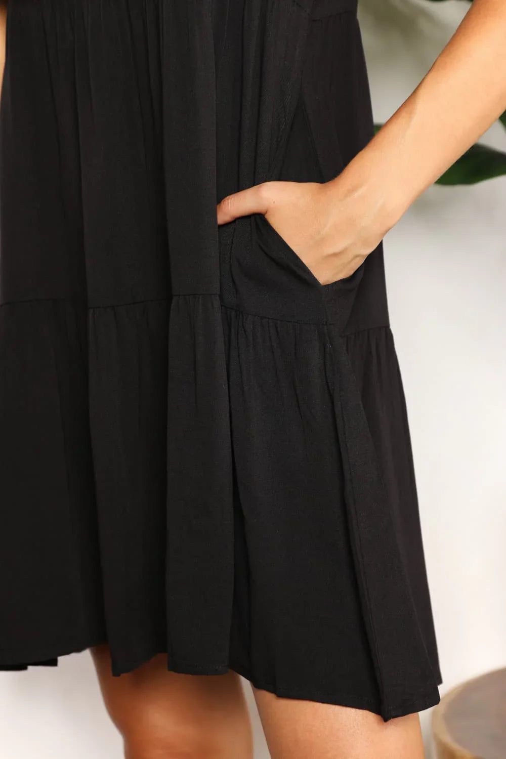 Mandy V-Neck Flounce Sleeve Tiered Dress - Southern Shores Clothing
