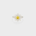 Flower Shape Zircon Ring Platinum-Plated Sterling Silver - Southern Shores Clothing
