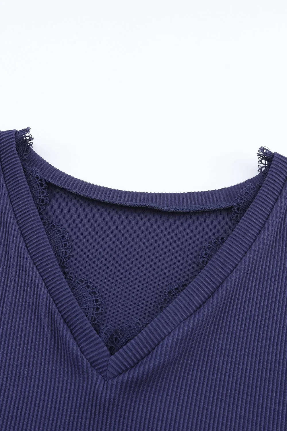 Lace Detail V-Neck Long Sleeve T-Shirt Top - Southern Shores Clothing