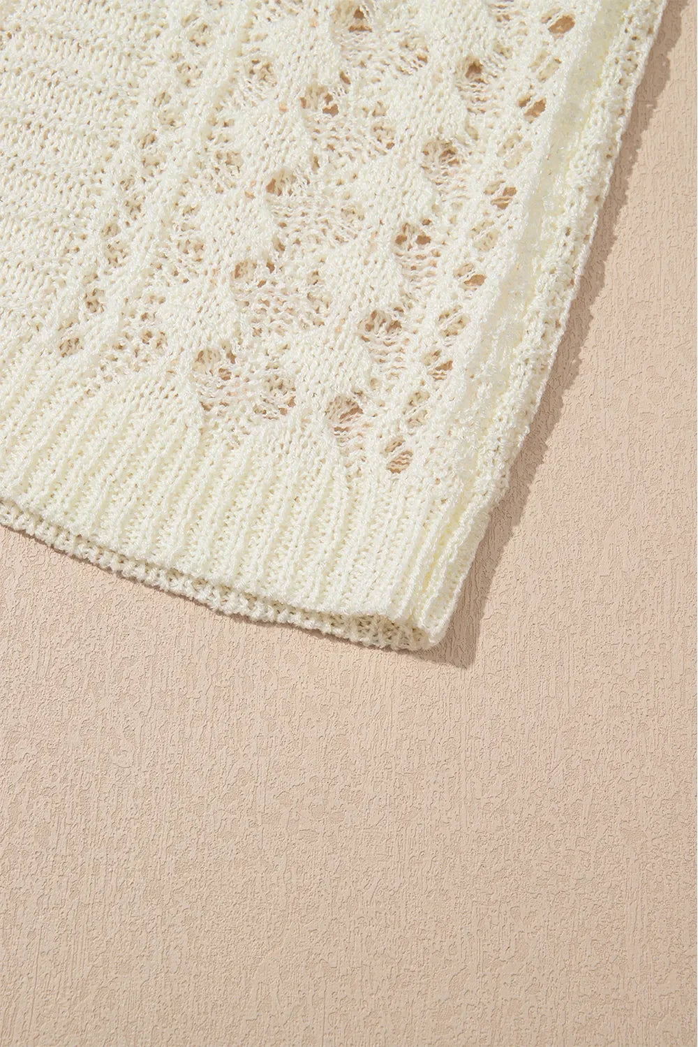 Hollow Out Drop Shoulder Sweater With Open Knit - Southern Shores Clothing