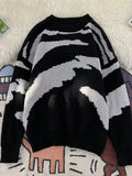 Coastal Contrast Round Neck Stretch Sweater - Southern Shores Clothing