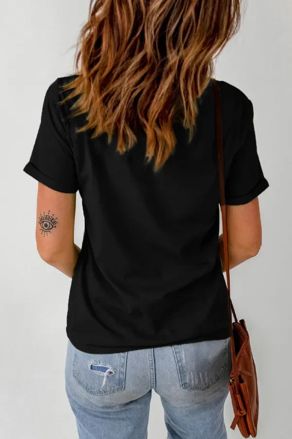Bull Head Embroidered Round Neck Tee With Stretch - Southern Shores Clothing