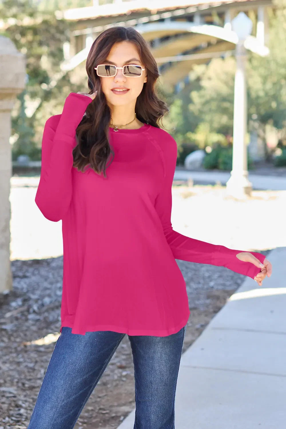 Classic Round Neck Long Sleeve T Shirt Basic - Southern Shores Clothing